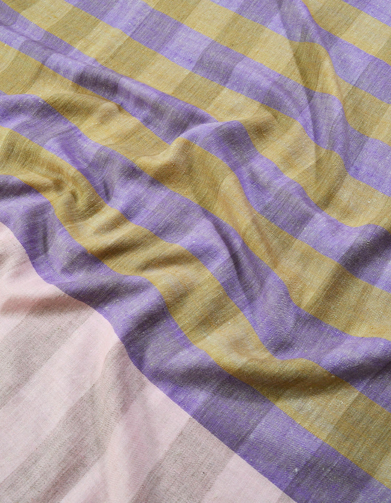 Lavender and Brown Striped Pashmina Shawl 7226