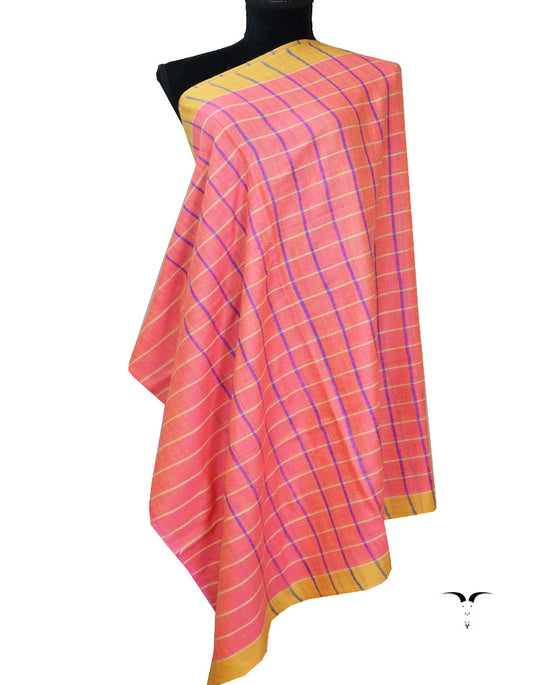 Yellow Purple and Pink Striped Pashmina Shawl 7228