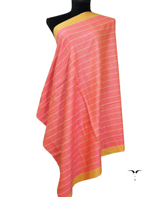 Pink and Yellow Striped Pashmina Shawl 7230