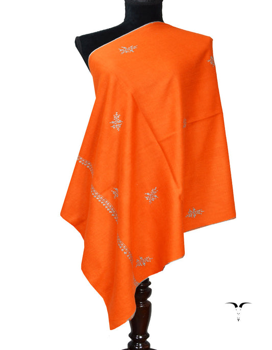 Orange Embroidery Pashmina stole 7238