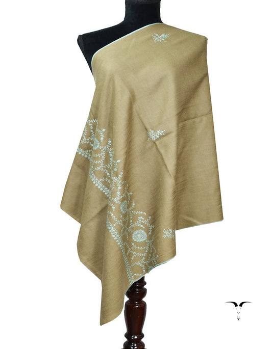 Brown Embroidery Pashmina stole 7239