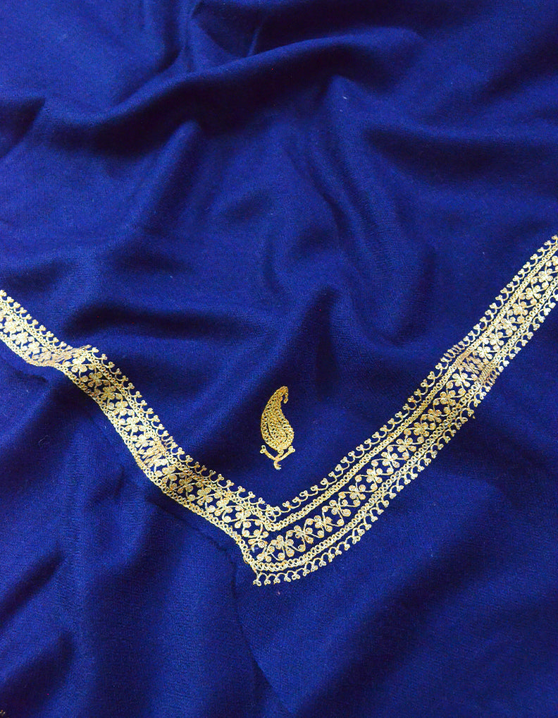 Blue  Embroidery Pashmina stole 7243