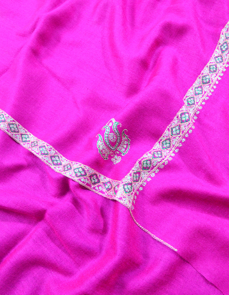 Pink Embroidery Pashmina Shawl 7297