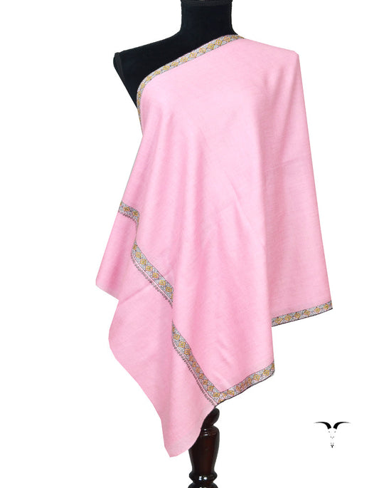 Baby Pink Embroidery Pashmina Stole 7335