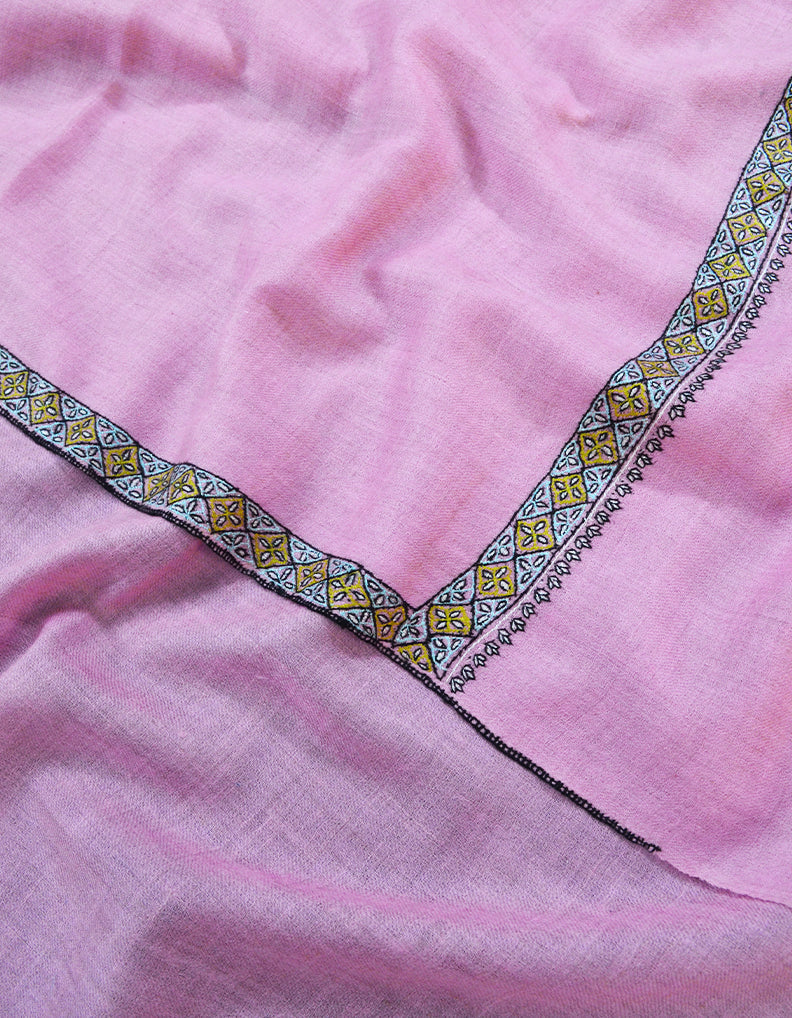 Baby Pink Embroidery Pashmina Stole 7335