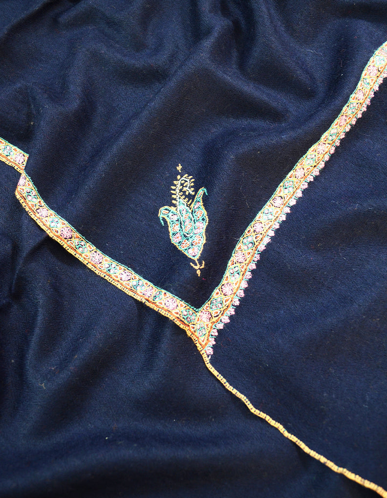 Blue Embroidery Pashmina Shawl 7337