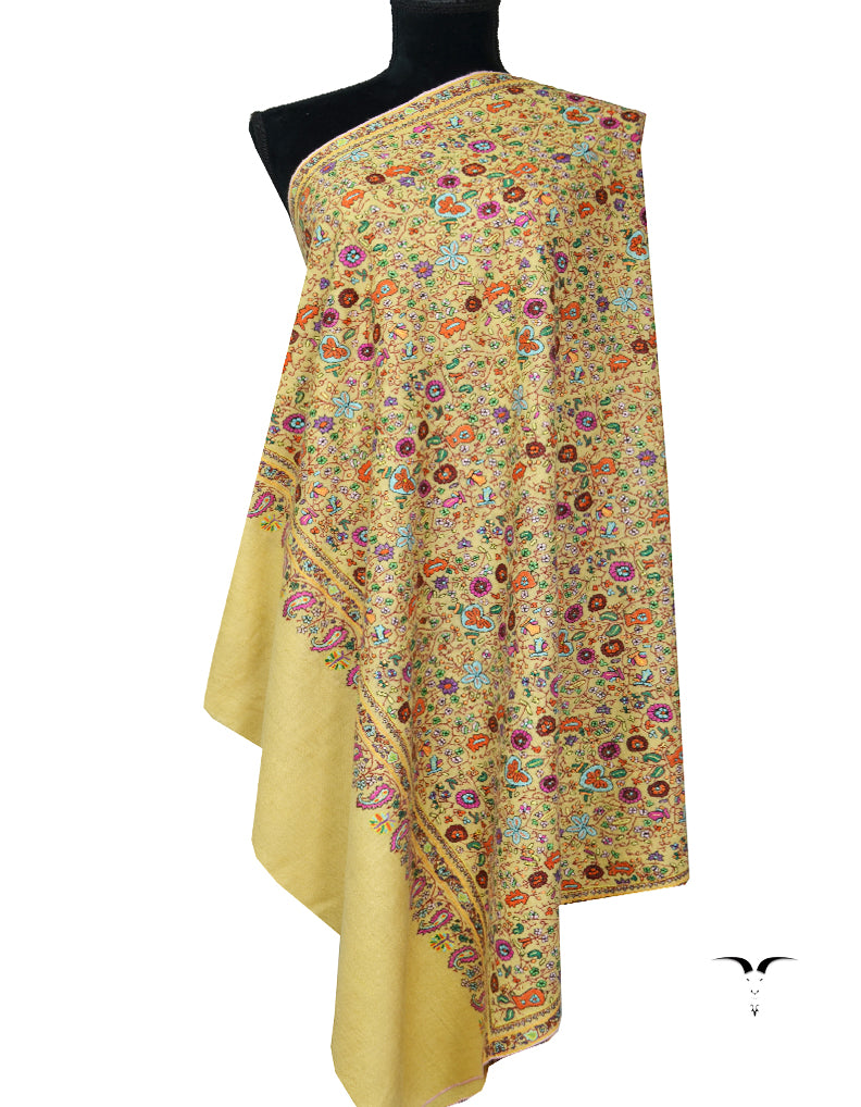 Multicoloured Embroidery Pashmina Shawl 7438