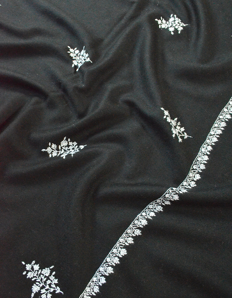 Black Embroidery Pashmina Shawl 7477