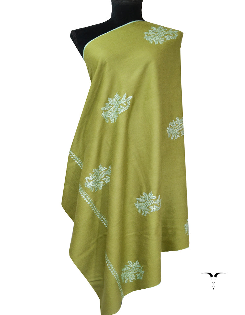 Green Embroidery Pashmina Shawl 7568