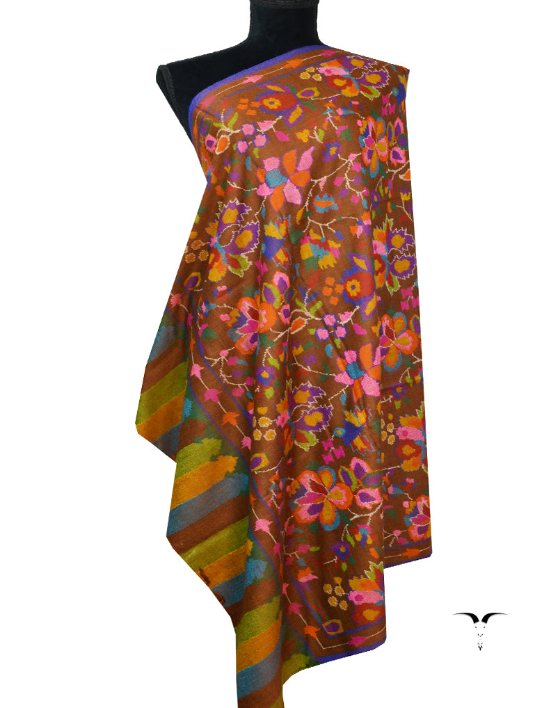 Dark Natural Kani Pashmina shawl 7576