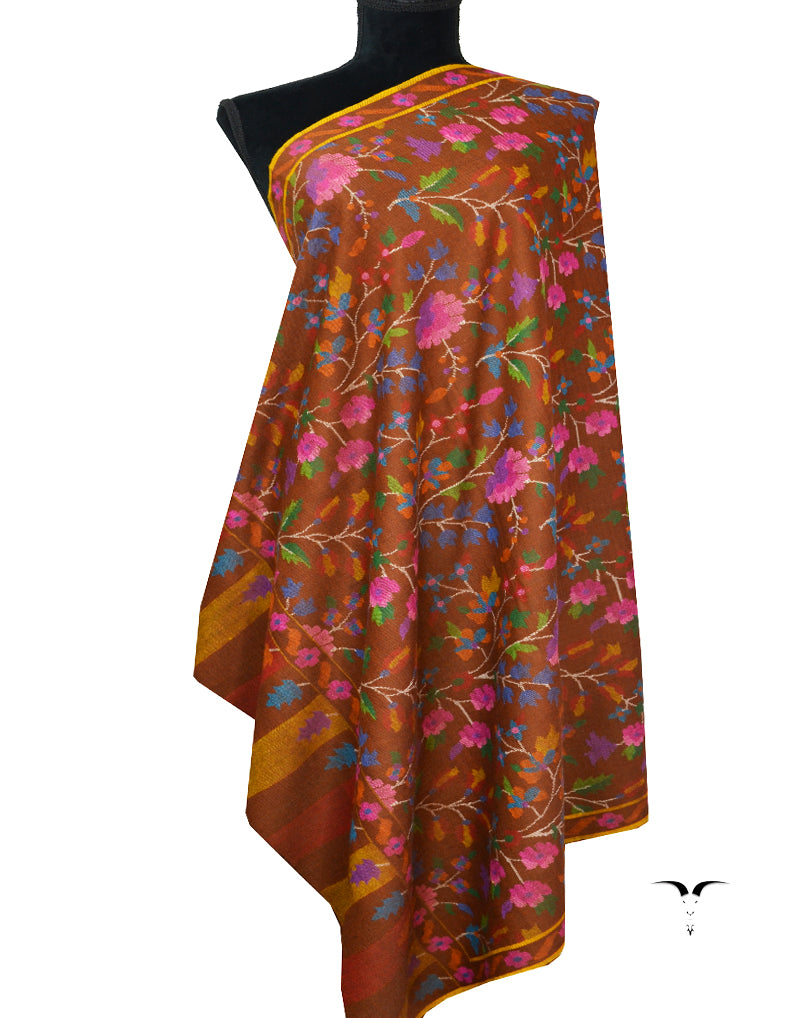 Dark Natural Kani Pashmina shawl 7583