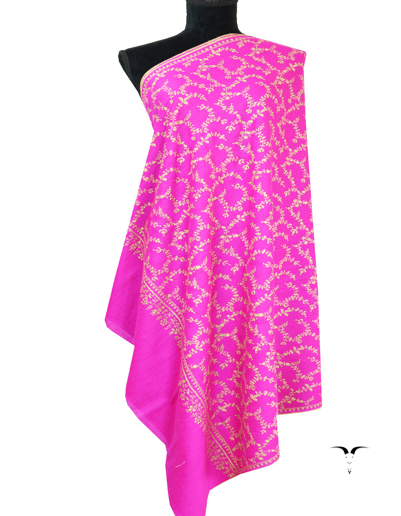 Pink Embroidery Pashmina Shawl 7618