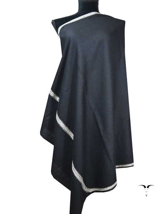 Black Tilla embroidery shawl 7630