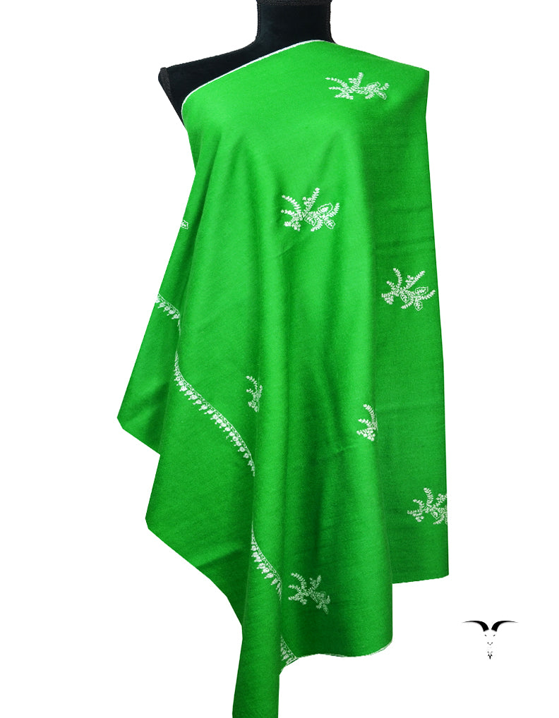Green Embroidery Pashmina Shawl 7706