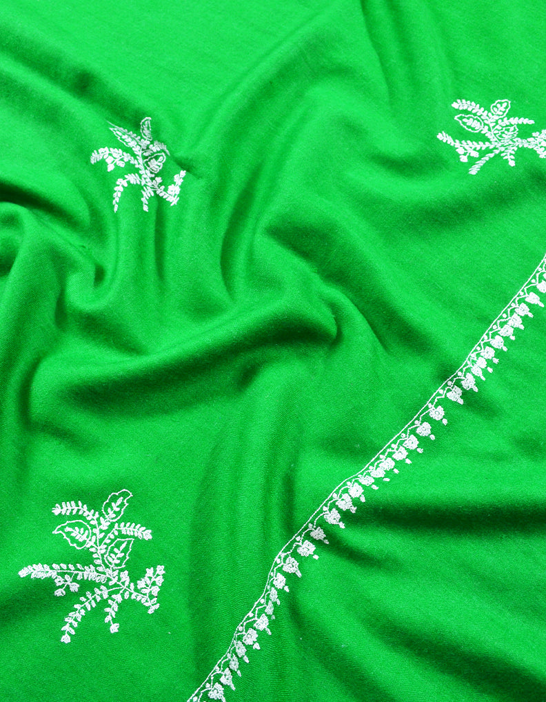 Green Embroidery Pashmina Shawl 7706