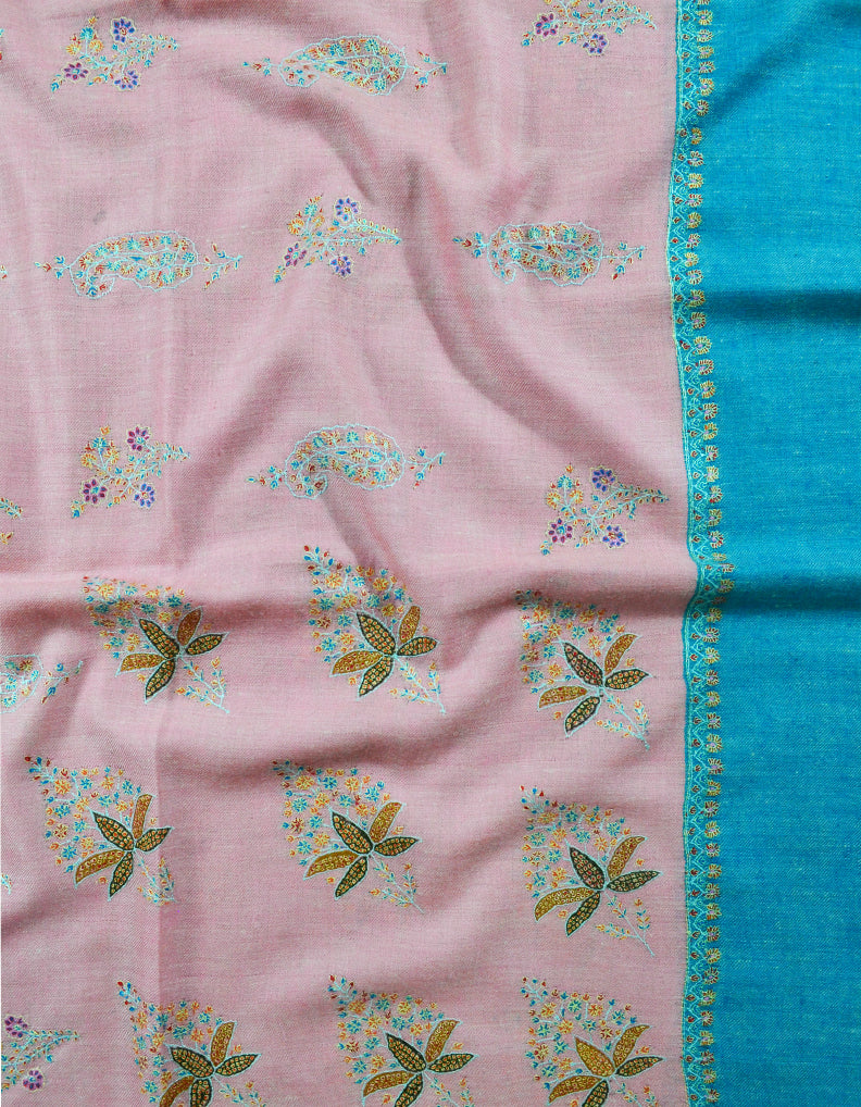 Pink Embroidery Pashmina Shawl 7709