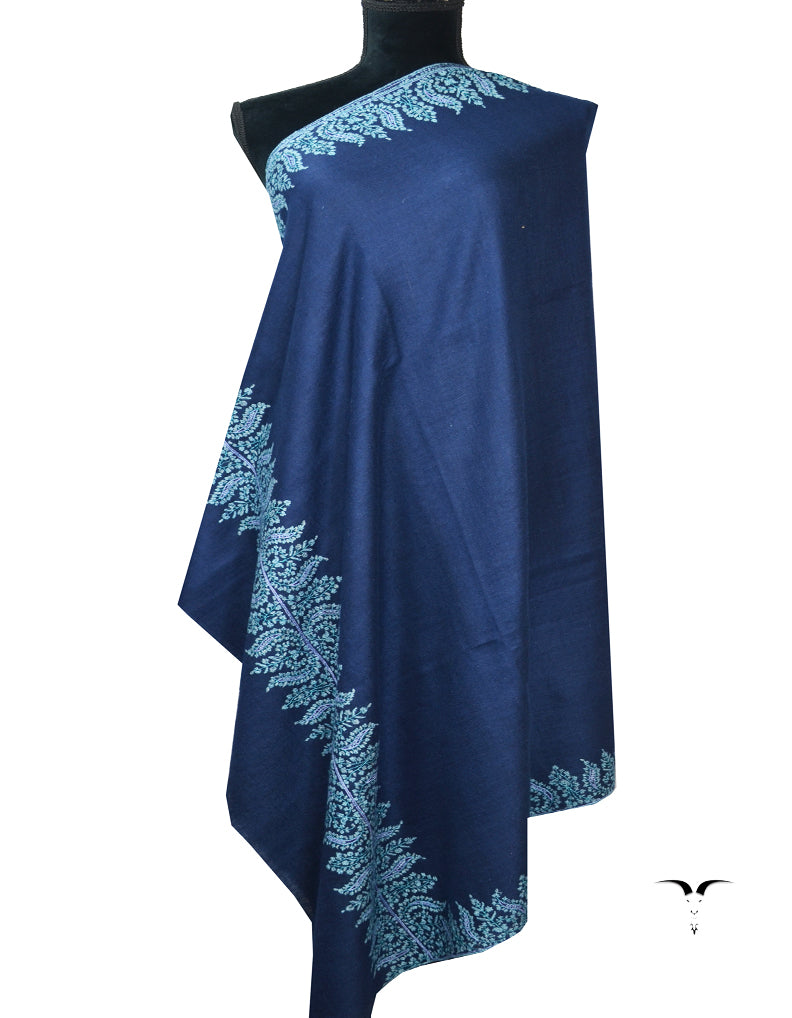 Blue Embroidery Pashmina Shawl 7717