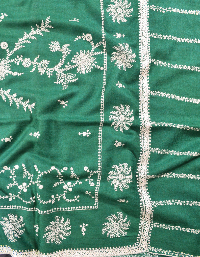 Green Embroidery Pashmina Shawl 7718