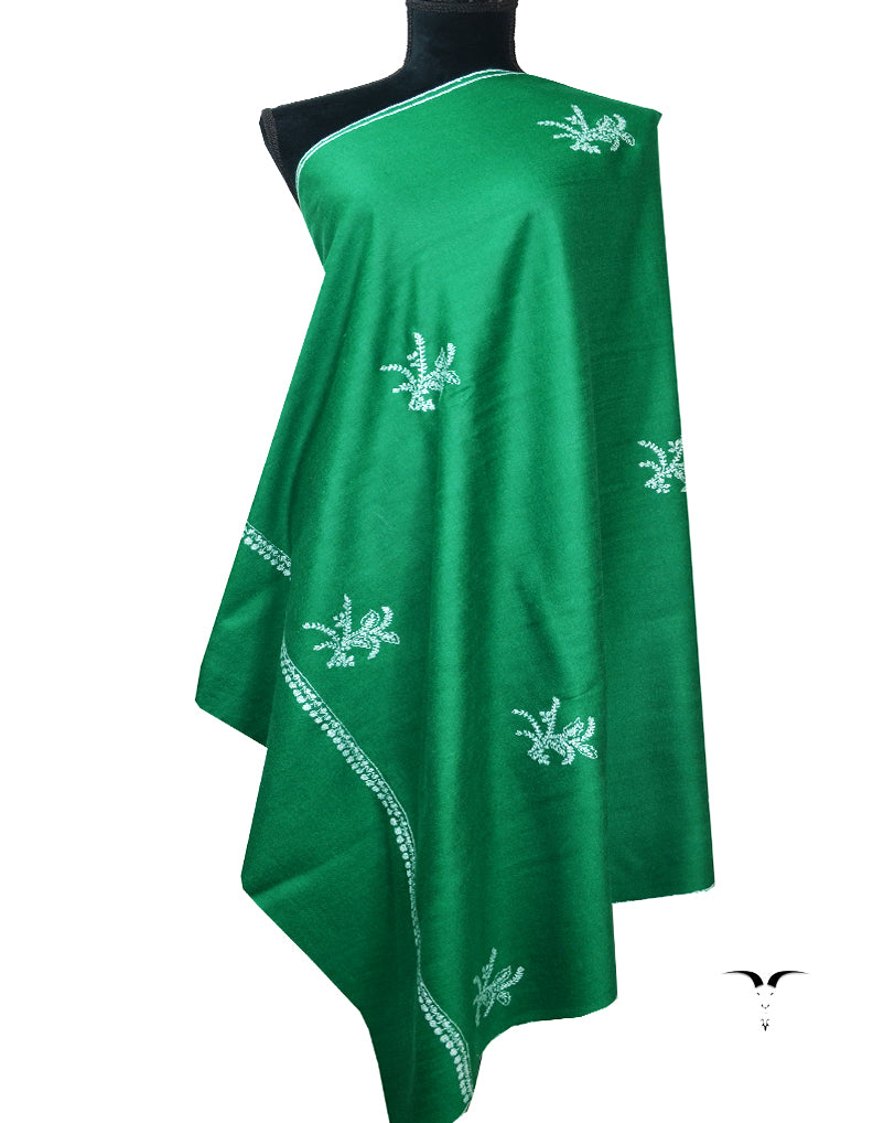 Green Embroidery Pashmina Shawl 7723