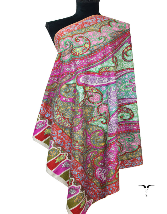 Multi-Coloured Embroidery Pashmina Shawl 7724