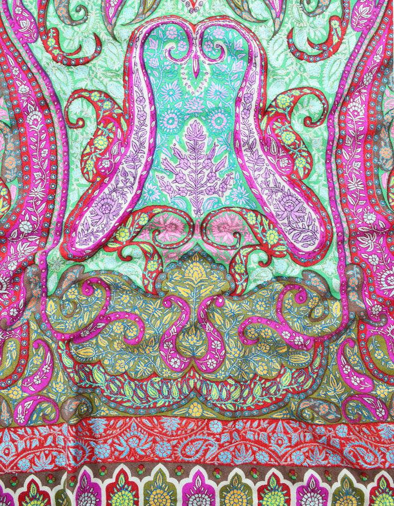 Multi-Coloured Embroidery Pashmina Shawl 7724