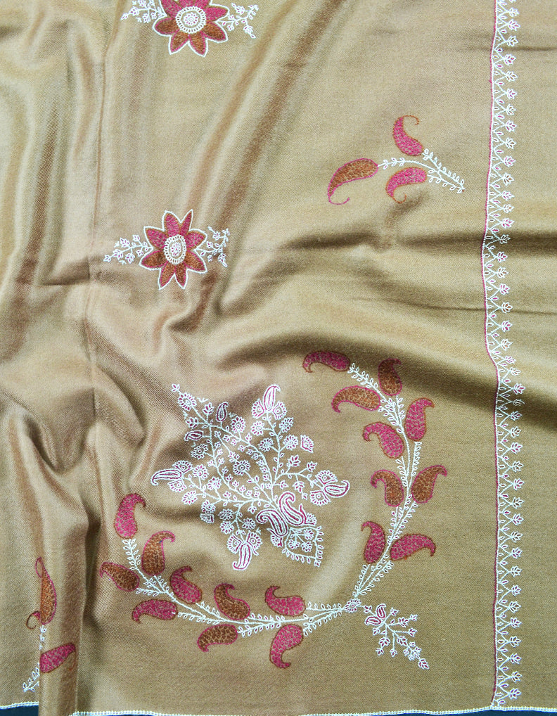 Natural Embroidery Pashmina Shawl 7734