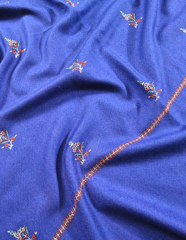 Dark Bluel Embroidery Pashmina Shawl 7741