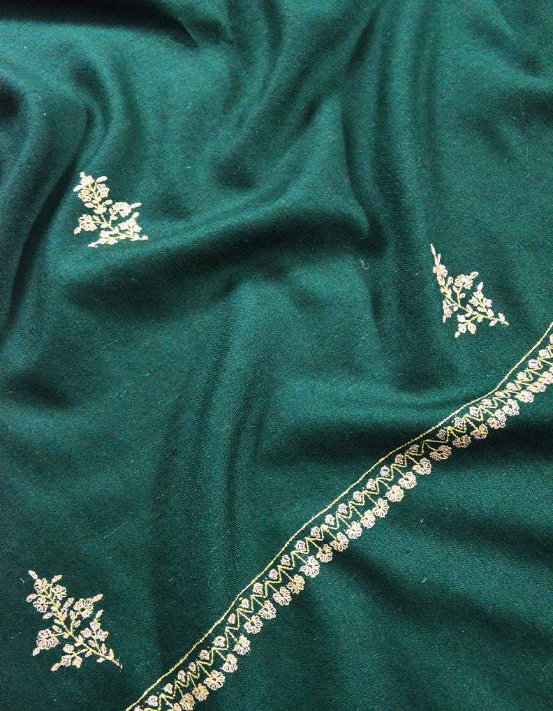 Green Embroidery Pashmina Shawl 7747
