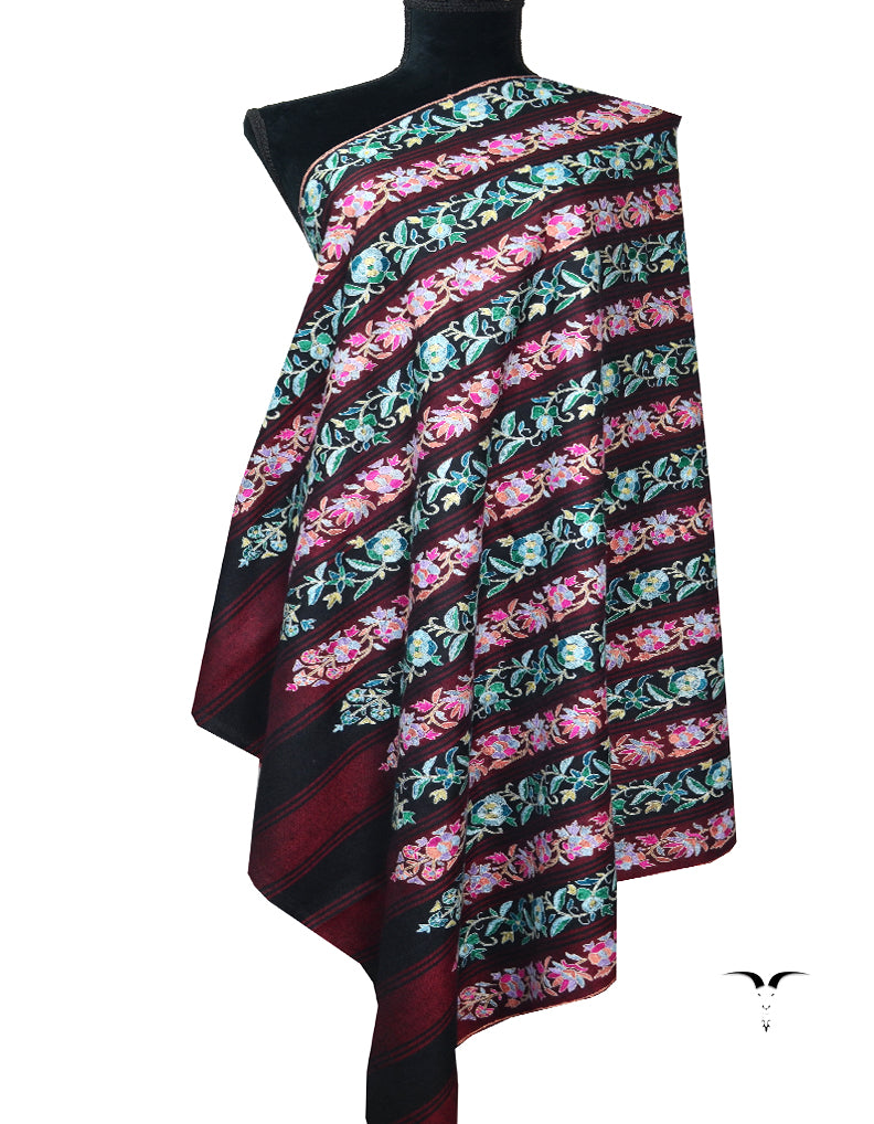 multi-coloured Embroidery Pashmina Shawl 7750