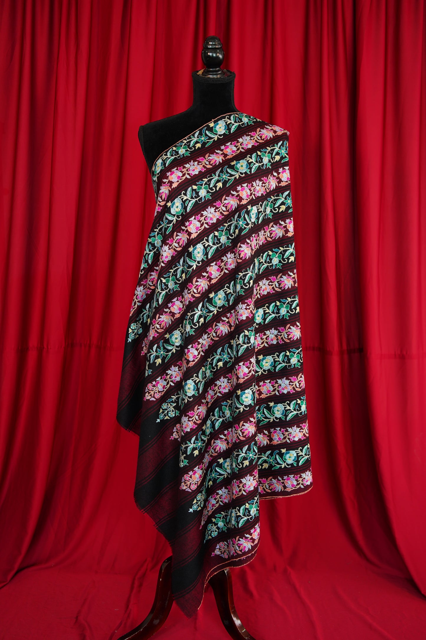 multi-coloured Embroidery Pashmina Shawl 7750
