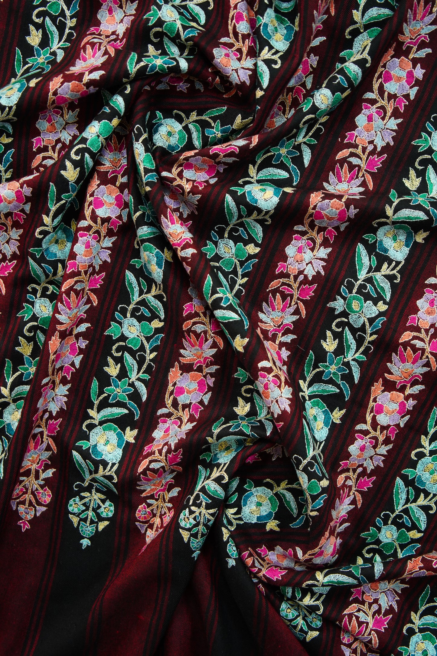 multi-coloured Embroidery Pashmina Shawl 7750