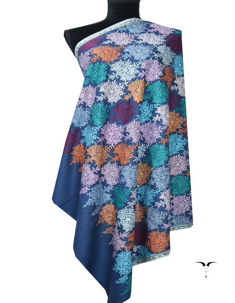 Multi-coloured Embroidery Pashmina Shawl 7751