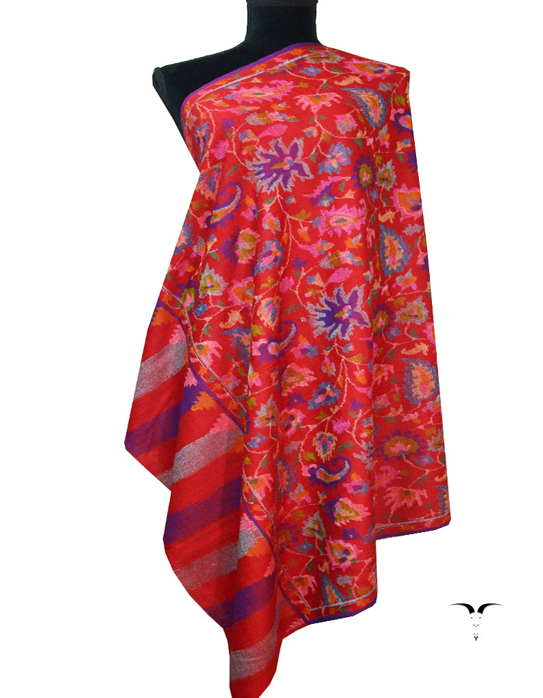 maroon kani pashmina shawl 7779