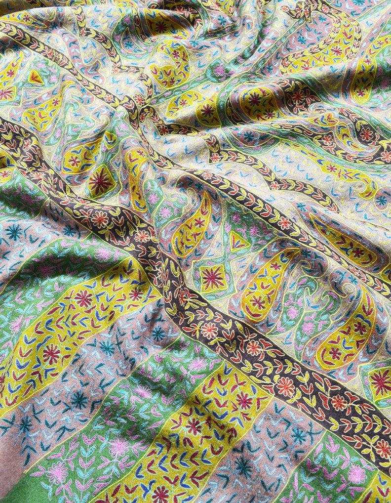 multicolored kalamkari Pashmina shawl 7795