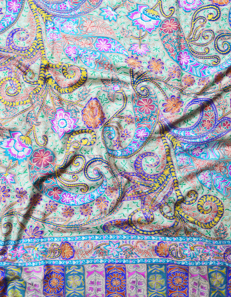 multicolored kalamkari Pashmina shawl 7796