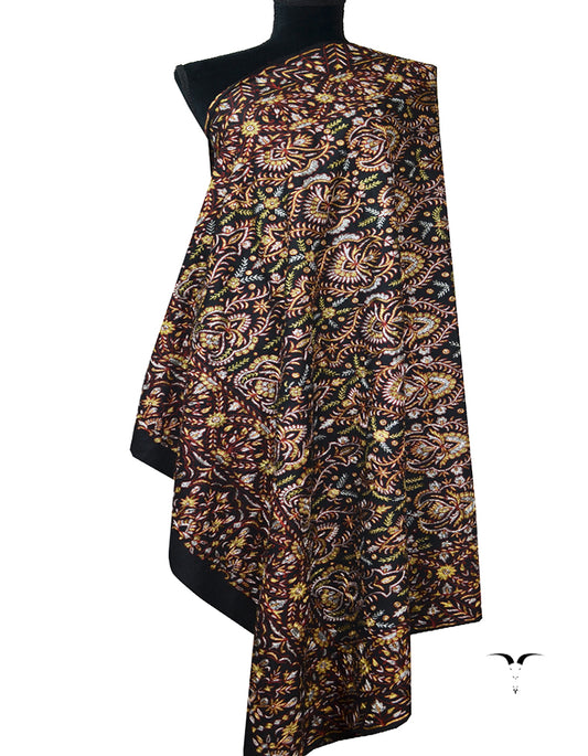 Black kalamkari Pashmina shawl 7798
