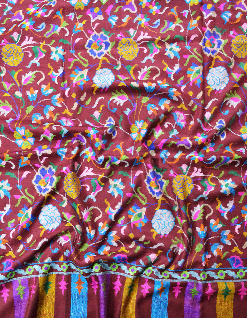 Maroon kani pashmina shawl 7799