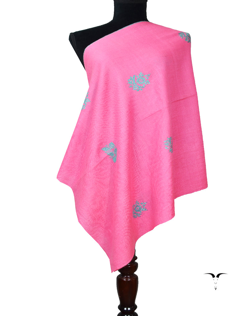 pink booti Embroidery Pashmina Stole 7805