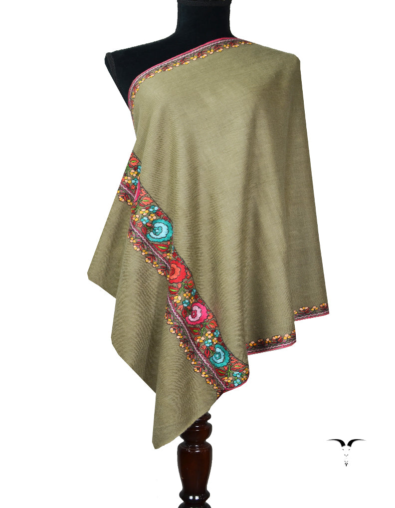natural Embroidery Pashmina Stole 7811