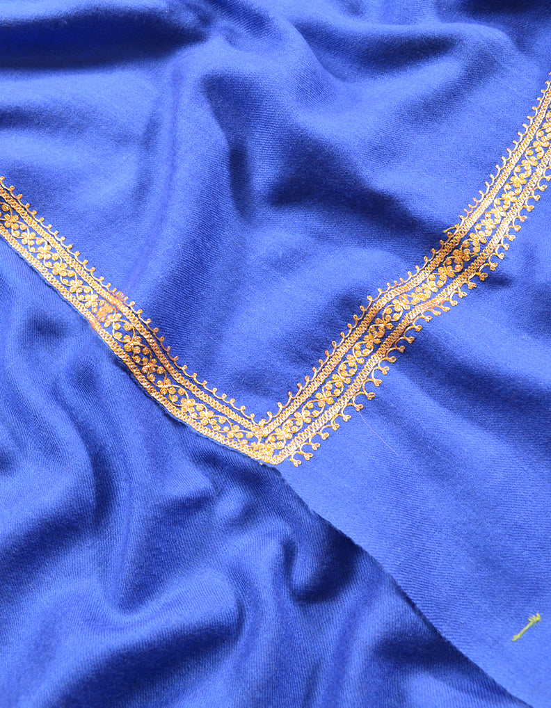 blue Embroidery Pashmina Stole 7816