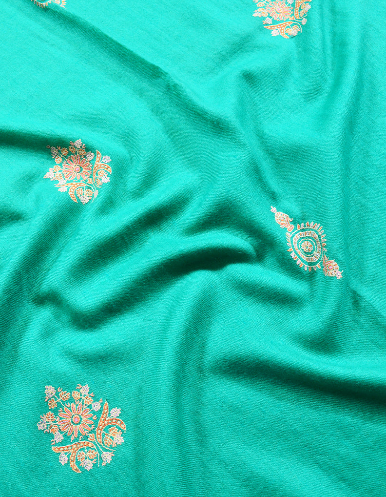 light green Embroidery Pashmina Stole 7823