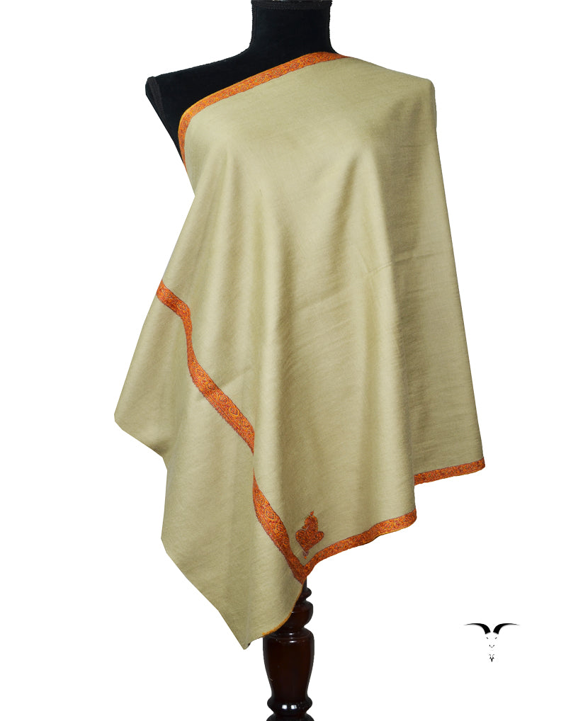 natural Embroidery Pashmina Stole 7837