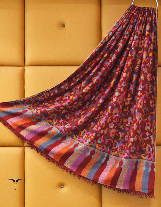 maroon kani Gents Pashmina Shawl 7846