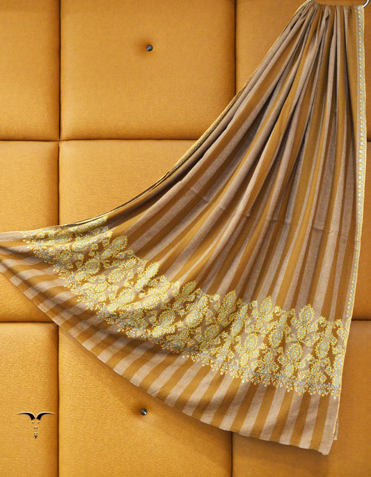striped Men Embroidery Pashmina Shawl 7860
