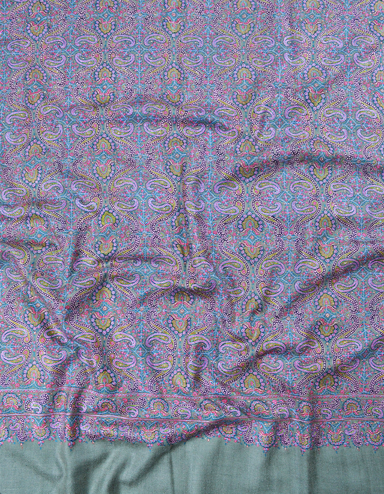 natural embroidery GI pashmina shawl 7877