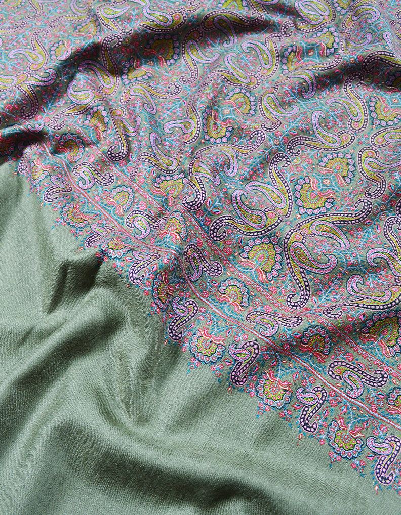natural embroidery GI pashmina shawl 7877