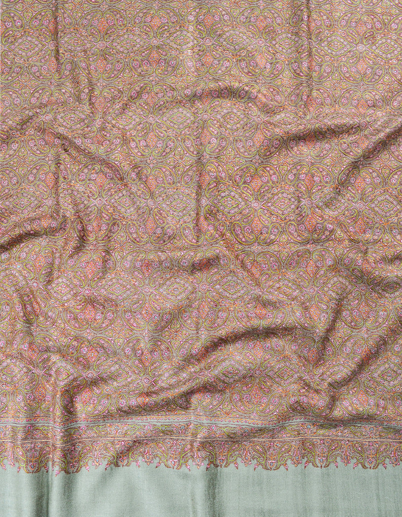 natural embroidery GI pashmina shawl 7886