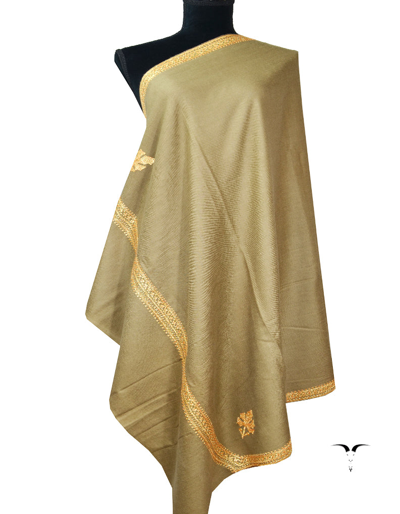 natural tilla embroidery pashmina shawl 7903