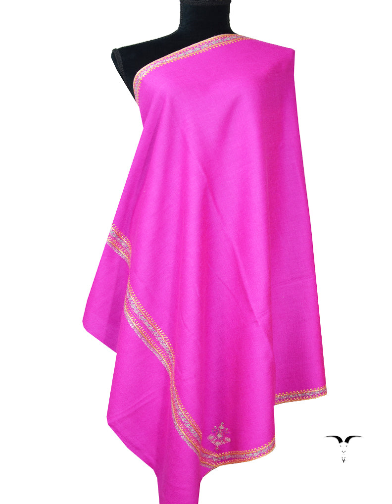 Pink tilla embroidery pashmina shawl 7913