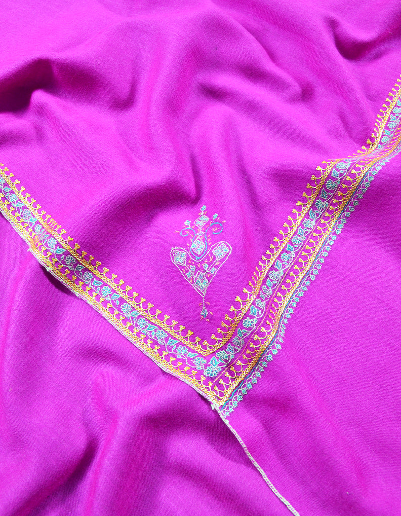 Pink tilla embroidery pashmina shawl 7913